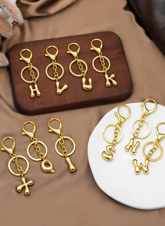 nylry Gold Initial Letter Keychain Gift for Women Initial Bag Charm Purse Charms for Handbags Keychains for Women Cute Letter A-Z Gold Bag Charms Keychain Accessories-M - Image 2